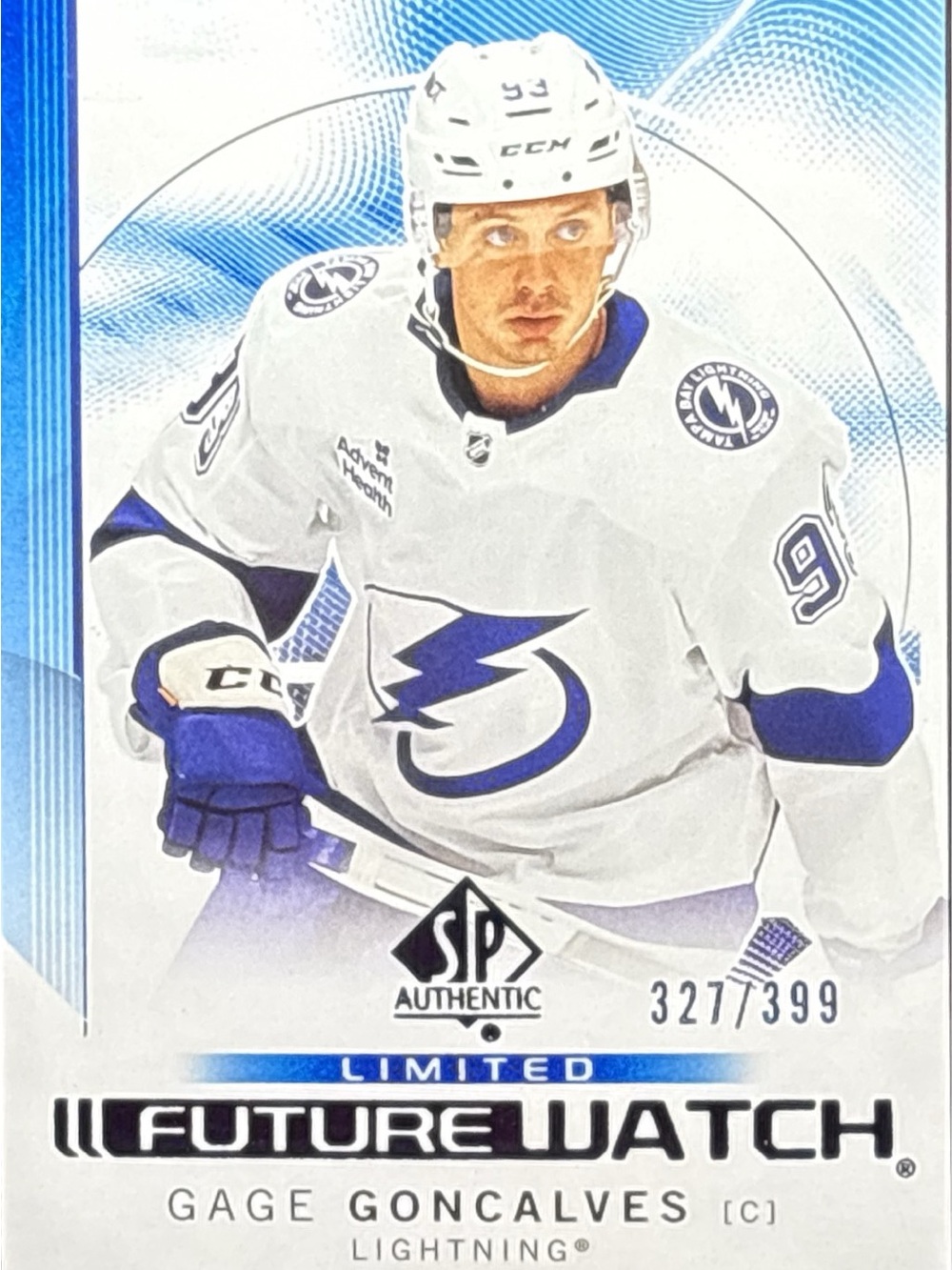 SP Authentic Limited Future Watch Gage Goncalves Hockey Card LE 327/399